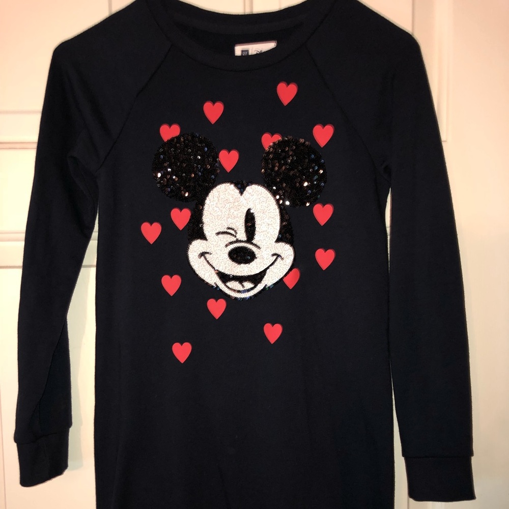 GAP Disney Mickey Mouse Sequin Sweatshirt Dress